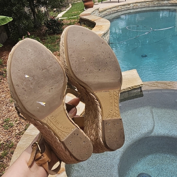 Stuart Weitzman leather platform sandals 10M - Picture 11 of 13